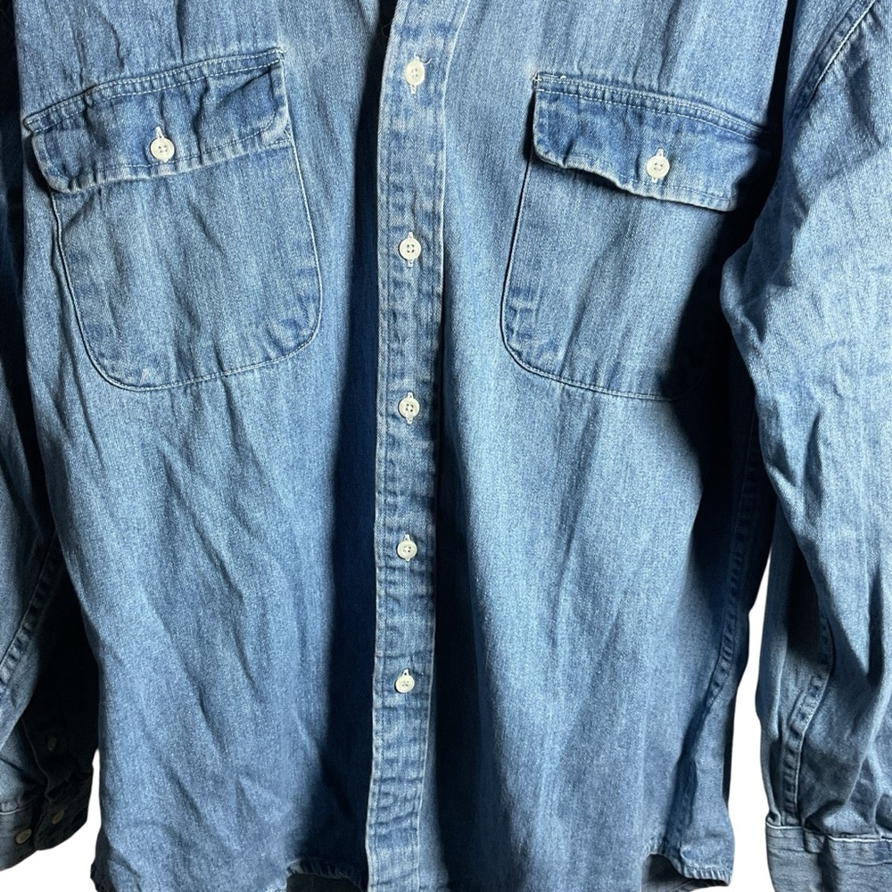 Cambridge Blue Denim Button-Up Shirt - Picture 3 of 5
